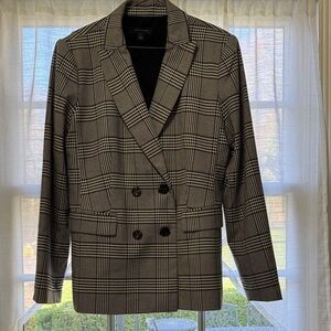 Ann Taylor Houndstooth Blazer - Black & White